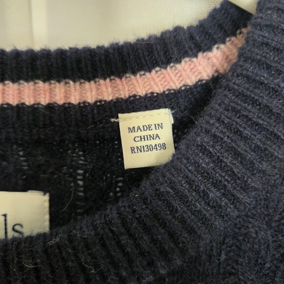 MWT - Navy Merino Wool Sweater - Picture 3 of 11